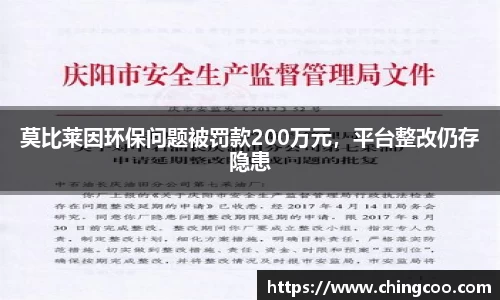 莫比莱因环保问题被罚款200万元，平台整改仍存隐患